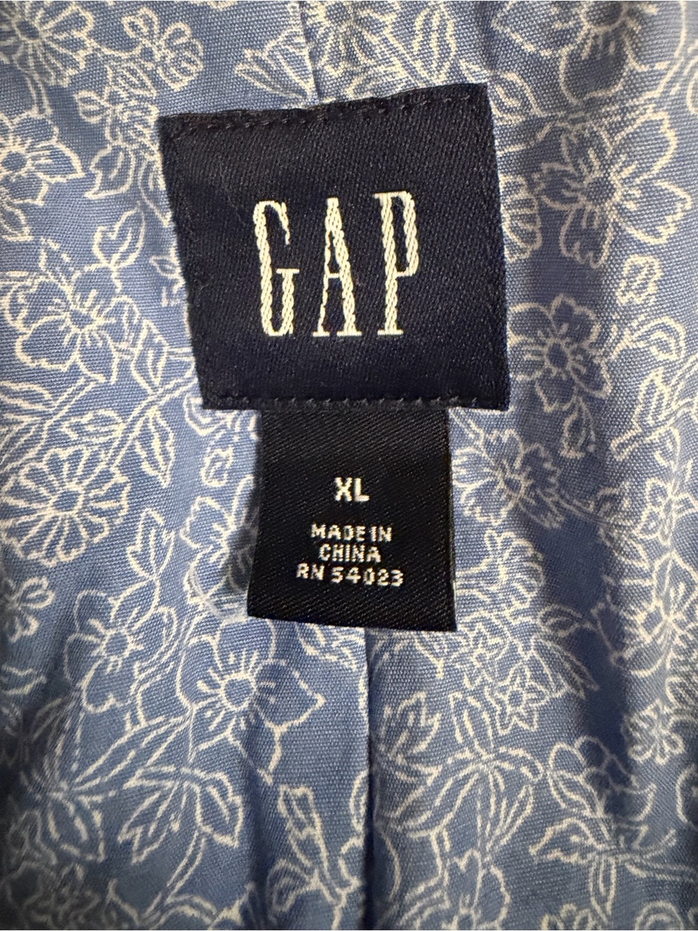 GAP XL Cream Utility Trench Jacket Coat Floral Lined Button Front Safari - Picture 8 of 13